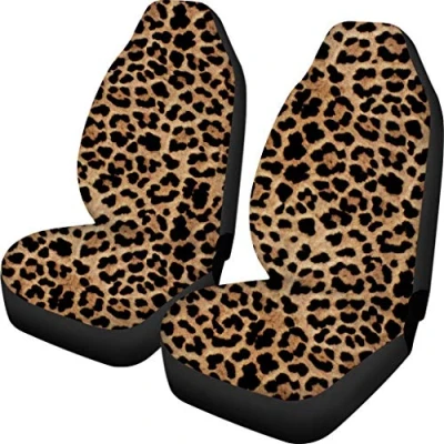 Image of Biyejit Leopard Print Car Seat Cover Dustproof Protector Pet Cushion Case Pattern 2 Piece Set Vehicle Auto Accessories Universal Fit Truck More Automobiles