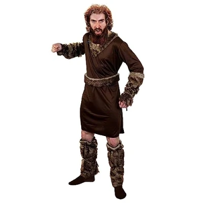 Image of Mens Viking Medieval Costume XXLarge Brown With Belt, Bootcovers &amp; Armcovers Perfect for Medievil Dress Up and Other Fancy Events