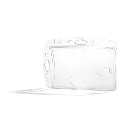 Image of Durable ID Pass Holder Holds 1 Card in Format 54 x 85 mm Pack of Transparent Ideal for Access Control Areas