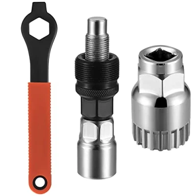 Image of Bicycle Crank Extractor Puller, Bike Puller Tool Set, Bottom Bracket Remover, 16mm Wrench Spanner Removal Repair for Mountain MTB Square Threaded Crankset