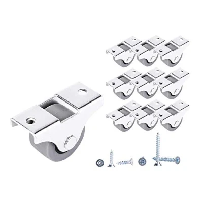 Image of Castors Industrial (Pack of 10) 25 mm Small Metal Swivel Casters with Rubber Wheels for Furniture and Equipment (Grey, 10, ⌀25mm / 20kg)