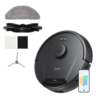Image of eufy L60 Hybrid Robot Vacuum Cleaner with Mop, Ultra Strong 5,000 Pa Suction to Remove Hair, Dust, iPath Laser Navigation, for Deep Floor Cleaning, Ideal Hard Floors