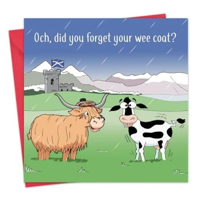 Image of Twizler Funny Scottish Highland Cow Card Scotland Birthday for Men &amp; Women Blank Inside Humour Anniversary Retirement Him Her