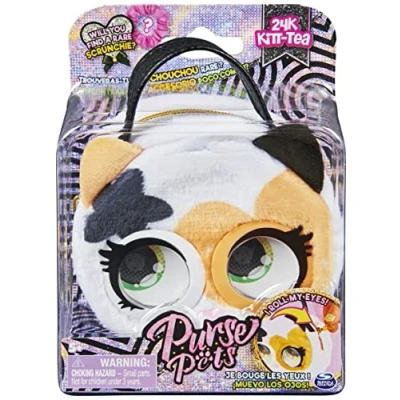 Image of Purse Pets Micros, 24K Kitt tea Stylish Small with Eye Roll Feature, Kids’ Toys for Girls Aged 5 and above
