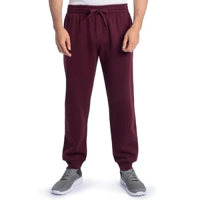 Image of Fruit of the Loom Men&#039;s Eversoft Fleece Joggers with Pockets, Relaxed Fit, Moisture Wicking, Breathable, Tapered Sweatpants, Maroon, Medium