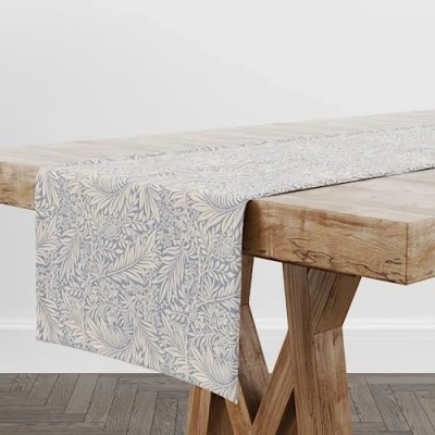 Image of Harrison Cropper William Morris Larkspur Fabric Table Runner (Azure)