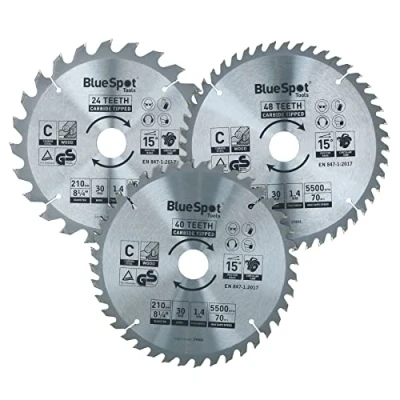 Image of Circular Saw Blade 210mm x 30mm 24 40 48 Teeth TCT Cutting Disc Wood 3pc