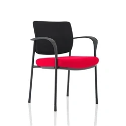 Image of Brunswick Deluxe Black Fabric Back Frame Seat Cherry With Arms