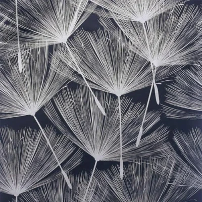 Image of Arthouse Harmony Dandelion Navy Blue &amp; Silver Wallpaper Delicate, Airy Stylish Design Grey Tones 920806