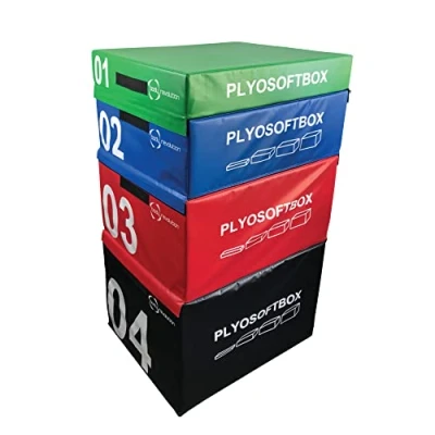 Image of Body Revolution Stackable Plyo Box Set of 4 Soft Plyometric Boxes in a Variety Colours and Heights Calisthenics Equipment for Strength Training, Aerobic Fitness Home Gyms
