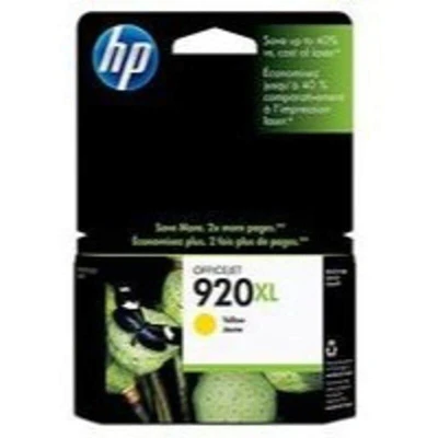 Image of HP 920XL Yellow High Yield Ink Cartridge 8ml for OfficeJet 6000/6500/7000/7500 CD974AE