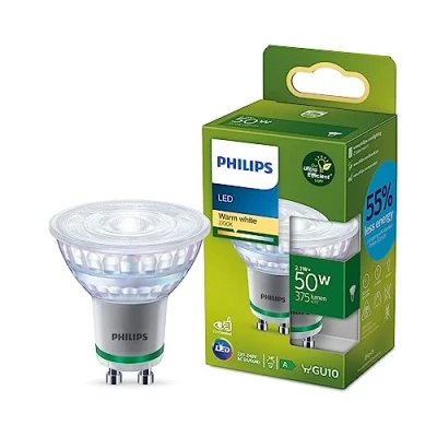 Image of PHILIPS Ultra Efficient Energy Saving Lights, LED Light Source, 50W, GU10, Spot Warm White
