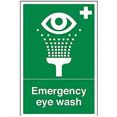 Image of V Safety Emergency Eye Wash Sign 200mm x 300mm 1mm Rigid Plastic