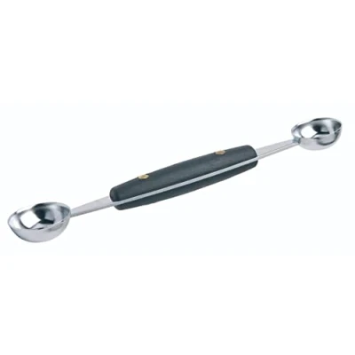 Image of KitchenCraft Double Melon Baller / Parisienne Scoop, Stainless Steel with Comfortable Handle, 2.4 3cm (1 1.3&#039;&#039;), Black