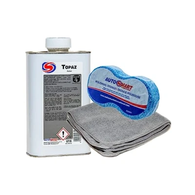 Image of Autosmart Topaz Kit, Incl Polish 1Ltr, Sponge, 2 Microfibres, Official
