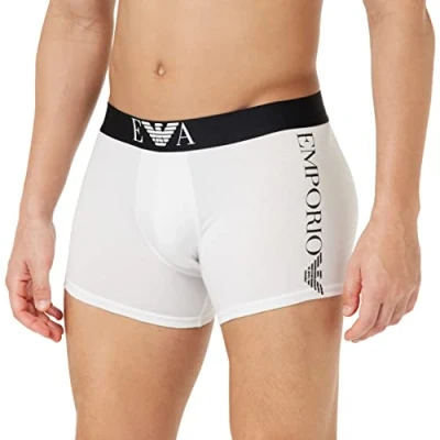 Image of Emporio Armani Men&#039;s Shiny Big Logo Trunk, White, S