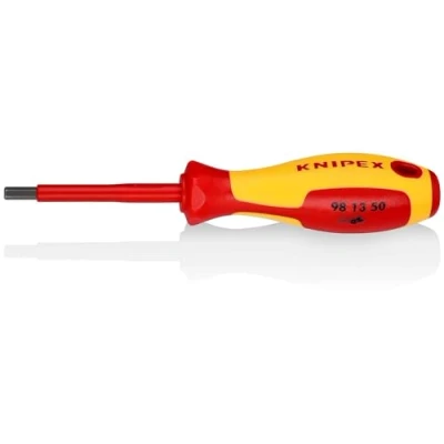 Image of Knipex Screwdriver for hexagon socket screws burnished, insulating multi component handle, VDE tested 187 mm 98 13 50