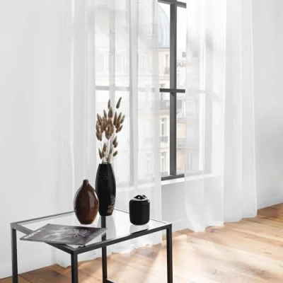 Image of Douceur d&#039;Intérieur, Lissea Curtain with eyelets, polyester, White140 x 240 cm