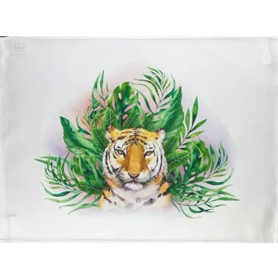 Image of Half a Donkey The Tiger Head large cotton tea towel