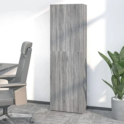 Image of NITCA Office Cabinet,Tall Lockable, Storage,Filing Cabinet Free Standing 2 Doors, Bookcase Cabinet, for Home &amp; Office,60x32x190 cm Engineered Wood, grey sonoma