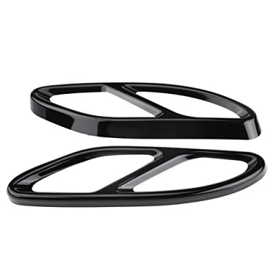 Image of Car Exhaust Tips, 1 Pair Trim Tail Cover Muffler Tips for C Class W205 Coupe GLC B W246 E W212 W213 A W176 (Black)
