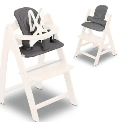 Image of hauck Highchair Baby Seat Pad, Dark Grey Accessory for Alpha+ Wooden High Chair from 6 Months, Oeko TEX® Standard 100, Soft Padding, Easy to Wipe Clean, Machine Washable