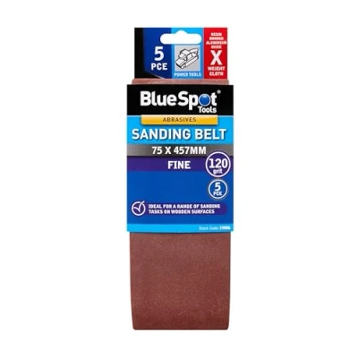 Image of Blue Spot Tools 5 PCE 120 Grit 75 X 457MM Sanding Belt