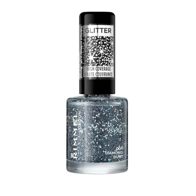 Image of Rimmel London Glitter Nail Polish Top Coat, Diamond Dust, 8 ml