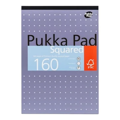 Image of A4 5mm Squared Ruled Pads 80GSM 160 Pages (6 Pack)