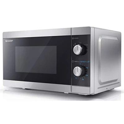 Image of SHARP YC MS01U S Compact 20 Litre 800W Manual control Microwave, 5 power levels, defrost function, LED cavity light Silver