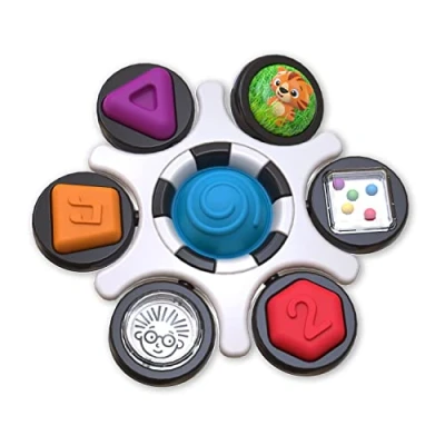 Image of Baby Einstein Curiosity Clutch Fidget Sensory Toy and Pop It Rattle, BPA Free Infant Teether, Age 3 Months+