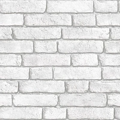 Image of Muriva Bluff Embossed White Brick Faux Effect Wallpaper J30309