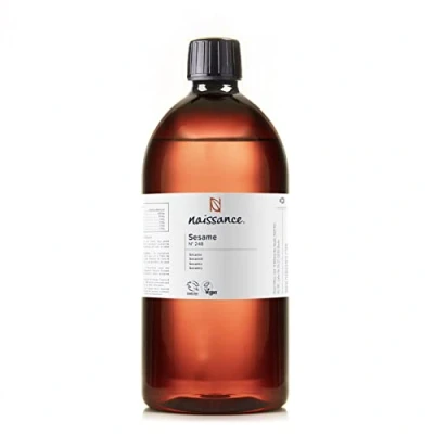 Image of Naissance Sesame Seed Oil (No. 248) 900ml Natural Moisturiser for Skin, Face, Beard, Nails, Hair, Body Massage, Aromatherapy, DIY Beauty, Conditioner Vegan, No GMO