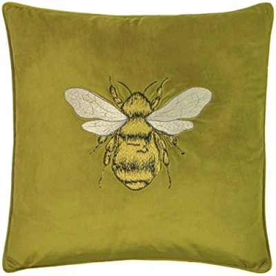 Image of Paoletti Hortus Polyester Filled Cushion, Olive, 50 x 50cm
