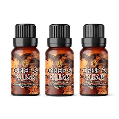 Image of Aroma Energy Crisp &amp; Clear Essential Oil Blend 30ml (3 x 10ml Bottles) Contains Patchouli, Lime, Sandalwood Ylang 100% Pure Natural