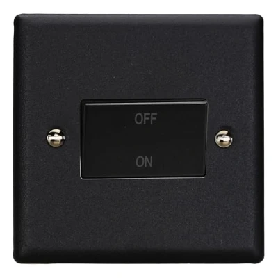 Image of Varilight 10A Fan Isolating Switch (3 Pole) Matt Black