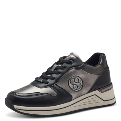 Image of s.Oliver Women&#039;s Low Trainers 5 23619 43 Sneaker, Black Pewter, UK