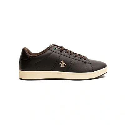 Image of Original Penguin Men&#039;s Steadman Cupsole Trainer (Brown) UK 10