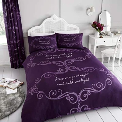 Image of GC GAVENO CAVAILIA Reversible Super King Size Duvet Cover Sets, Printed Bedding &amp; linen, Soft Quilt Covers, Purple