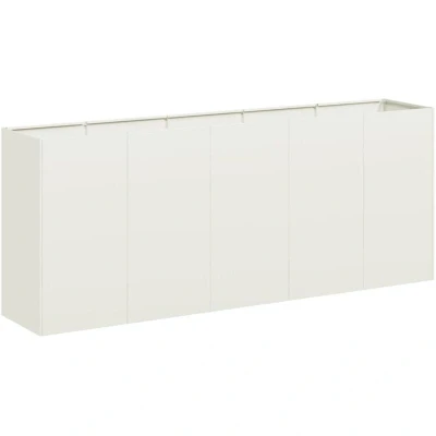 Image of vidaXL Planter White 200x40x80 cm Cold rolled Steel