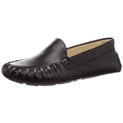 Image of Cole Haan Women&#039;s Evelyn Driver Loafer, Black Leather, 6 Wide