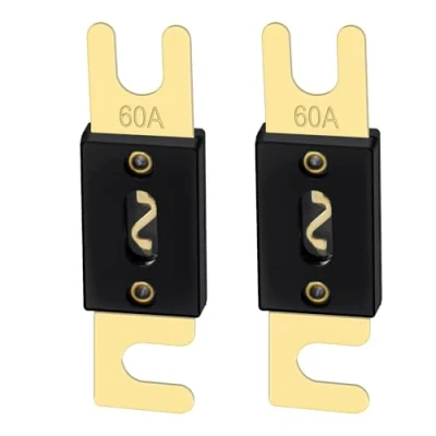 Image of Heschen ANL Fuse 60 Amp for Car Vehicles Audio System Sheet Gold Tone &amp; Black 2 Pack