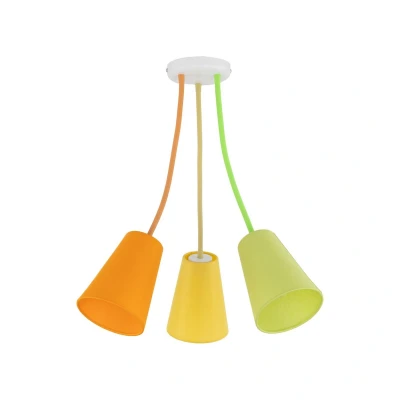 Image of Wire Childrens Multi Arm Semi Flush Ceiling Lamp Multicoloured 3xE27