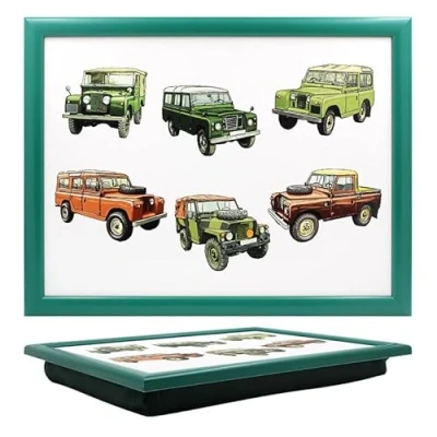 Image of Tamersgifts Cushioned Laptrays Lap Tray TV Dinner Bean Bag Padded Cushion Gift (4x4 Vehicles tray)