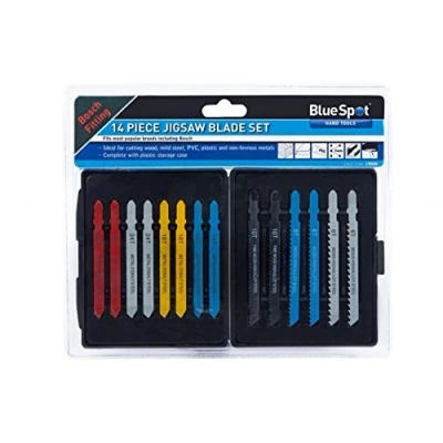 Image of Blue Spot Tools 19009 Bluespot 14 PCE Jigsaw Blade Set (Bosch Fitting), 0 V, Black