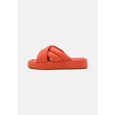 Image of Clarks ALDA Glide Mules, Women&#039;s, Size: 6, Coral Leather