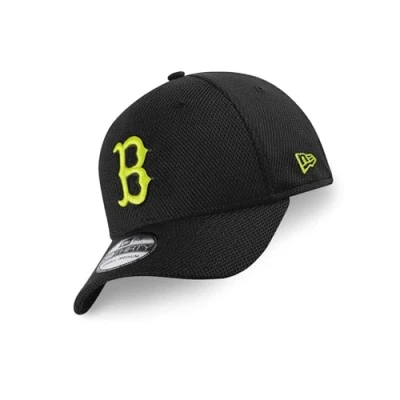 Image of New Era Boston Red Sox MLB Diamond Black Yellow 39Thirty Stretch Cap