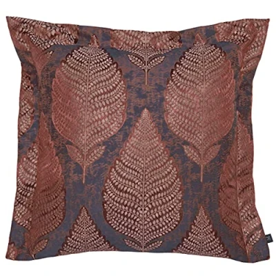 Image of Prestigious Textiles Treasure Bordered Jacquard Feather Filled Cushion Orange One Size