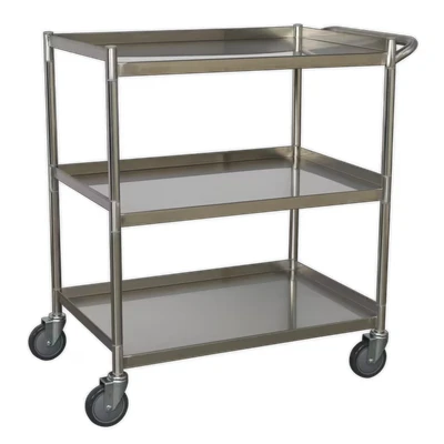 Image of Sealey Premier Workshop Trolley 3 Level Stainless Steel