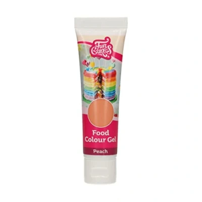 Image of FunCakes Food Colour Gel Peach: Highly Concentrated Colouring for Batter, Cream, Fondant, Marzipan, Dough. Single Drips to Create Vibrant Colours. Halal. 30 g.